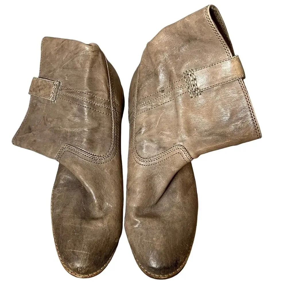 Frye anna shortie boots distressed tan sz‎ 9.5